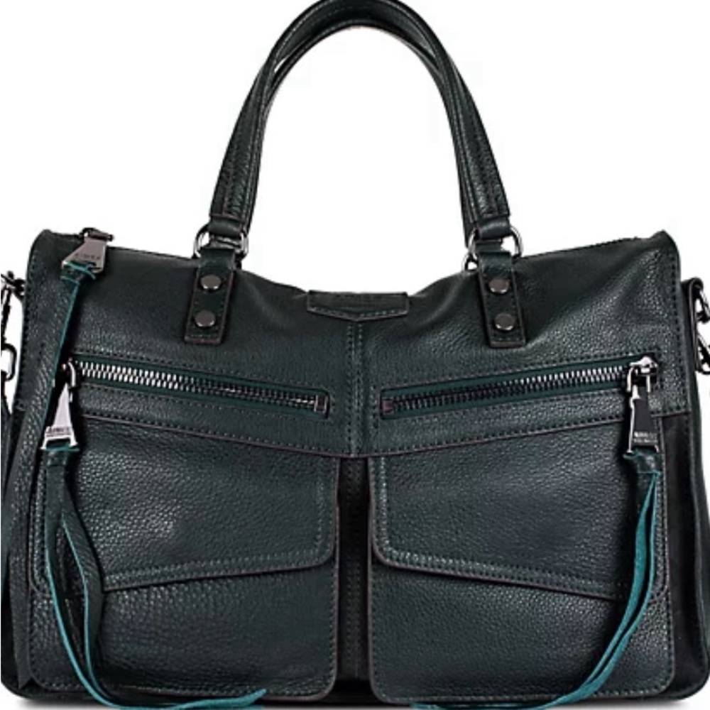Aimee Kestenberg women’s leather satchel in Majestic Green.